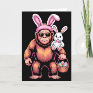 Tarjeta Disfraz divertido de conejo bigfoot para amantes d