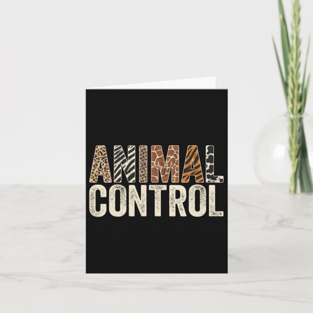 Tarjeta Disfraz divertido de control de animales para Hall (Anverso)