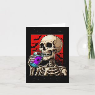 Tarjeta Disfraz divertido de esqueleto para Halloween Fies
