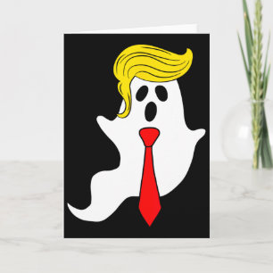 Tarjeta Disfraz divertido de fantasma de Trump cabello de