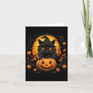 Tarjeta Disfraz divertido de gato de Halloween Gato calaba