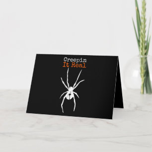 Tarjeta Disfraz divertido de Halloween de araña: se está p