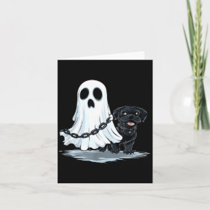 Tarjeta Disfraz divertido de Halloween de fantasma sosteni