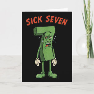 Tarjeta Disfraz divertido de Halloween del meme Sick Seven