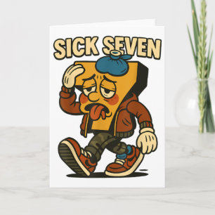 Tarjeta Disfraz divertido de Halloween Sick Seven 67 Me