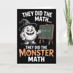 Tarjeta Disfraz divertido de monstruo de profesor de matem