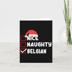 Tarjeta Disfraz divertido de Navidad de Bélgica Santa de N