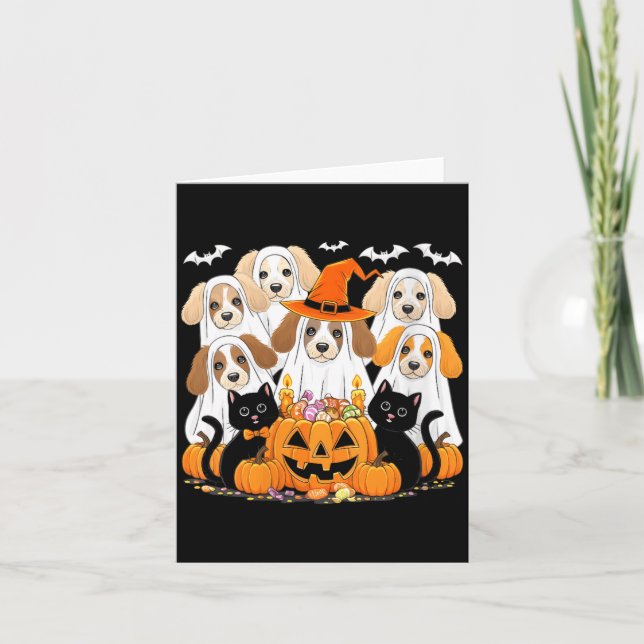 Tarjeta Disfraz divertido de perro de Halloween para mujer (Anverso)