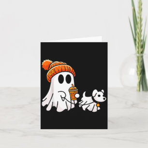 Tarjeta Disfraz divertido de perro fantasma para Halloween