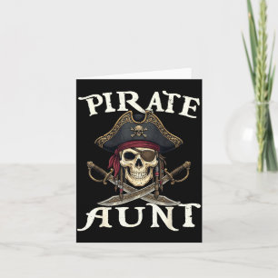 Tarjeta Disfraz divertido de pirata tía calavera familia a