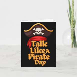 Tarjeta Disfraz divertido del día internacional del pirata