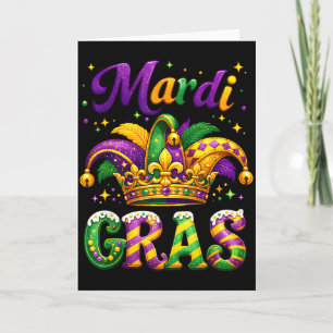 Tarjeta Disfraz divertido para el desfile de Mardi Gras So