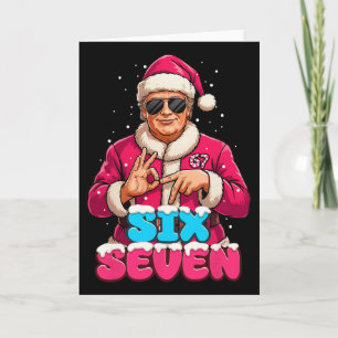 Tarjeta Disfraz divertido Trump 67 Meme Six Seven Navidad