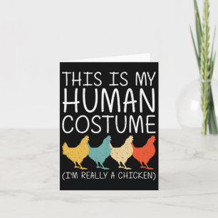 Tarjeta Disfraz humano de pollo Halloween Hen Fowl Easy Di