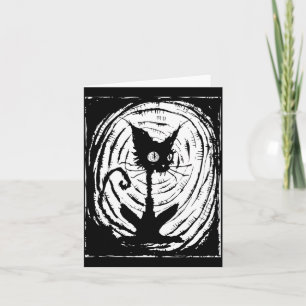 Tarjeta Disfraz Perezoso de Gato Negro de Halloween Y Y Pe