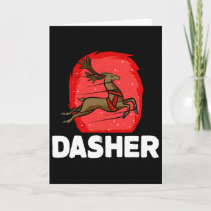 Tarjeta Disfraz Perezoso de Reno de Santa Navidad Dasher