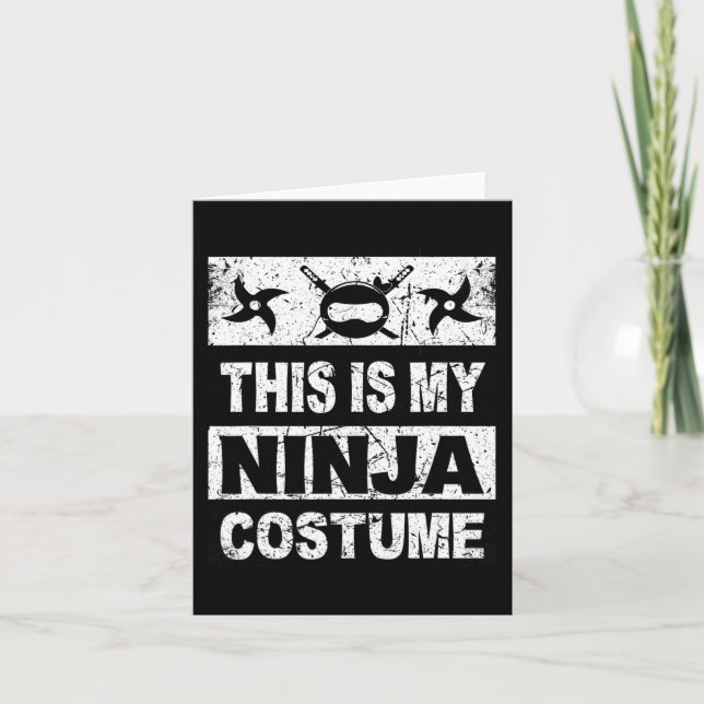 Tarjeta Disfraz Retro de Ninja de Halloween para niños y h (Anverso)