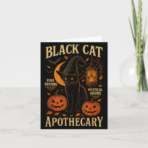 Tarjeta Disfraz Retro Y Halloween Gato Negro M Farmacéutic