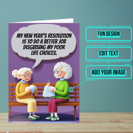 Tarjeta Disfrazando malas opciones en el nuevo año