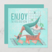 Disfruta Aquí Y Ahora Pastel Zen Yoga Pose Cat