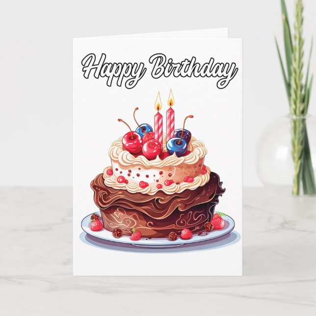 Tarjeta Disfruta Del Feliz Cumpleaños Del Pastel (Anverso)