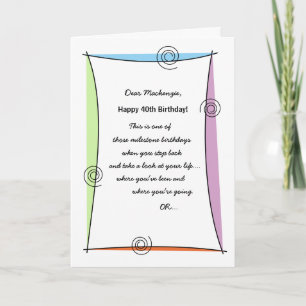 Tarjeta Disfruta del momento 40 cumpleaños