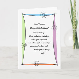 Tarjeta Disfruta del momento 60 cumpleaños