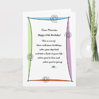 Tarjeta Disfruta del momento 65º cumpleaños