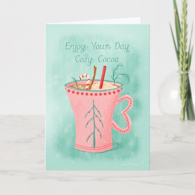 Tarjeta Disfruta Tu Día; Cosy Holiday Mug (Anverso)