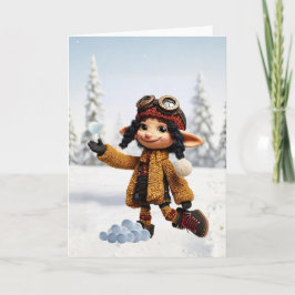 Tarjeta Disfrutando un día de nieve