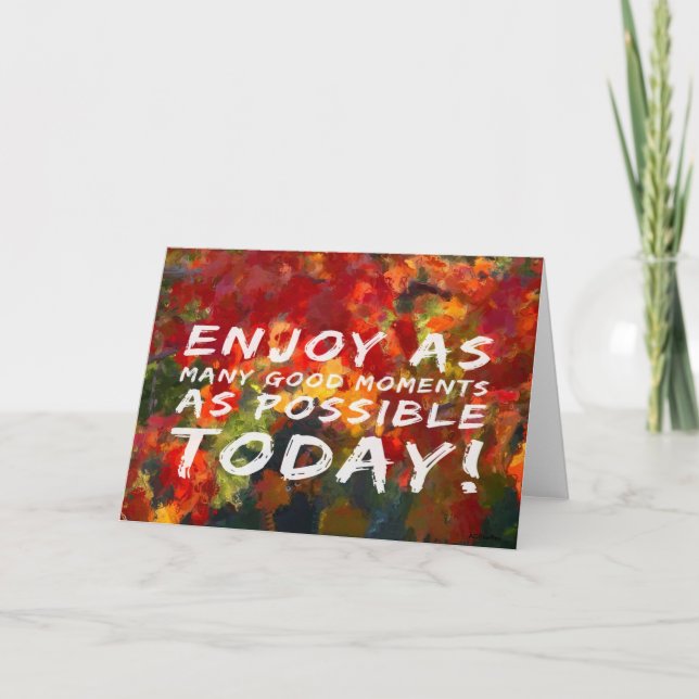 Tarjeta Disfrutar de tantos buenos momentos (Anverso)