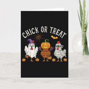 Tarjeta Disfrutar o Tratar Divertido Disfraz de Pollo de H