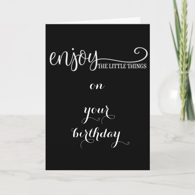 TARJETA ***DISFRUTE DE LAS PEQUEÑAS COSAS*** Y GRANDES (Anverso)
