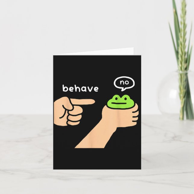 Tarjeta Dishonest Frog Funny Frog Meme Behave No Animals J (Anverso)