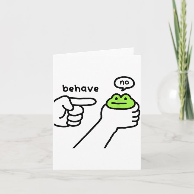 Tarjeta Dishonest Frog Funny Frog Meme Behave No Cartoon D (Anverso)
