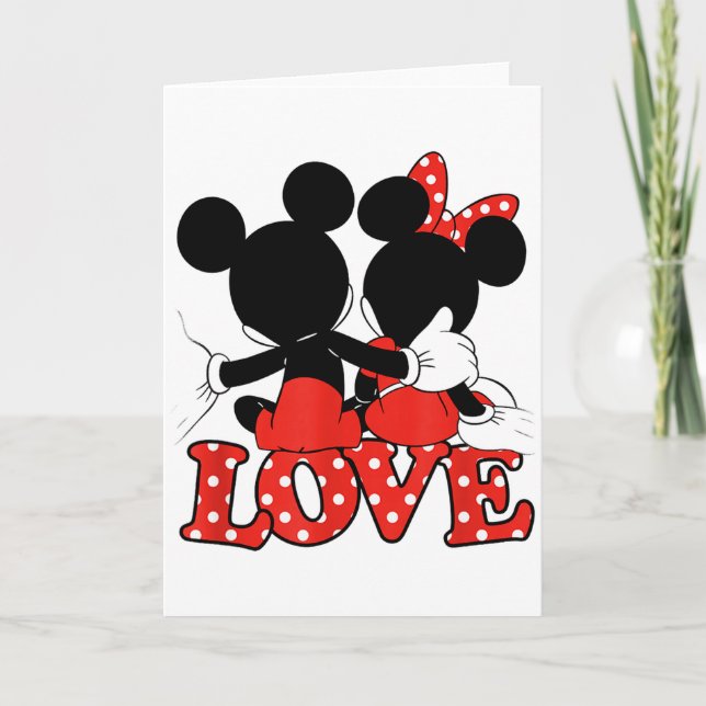 Tarjeta Disney - Valentines Mickey Minnie Love Hug  (Anverso)