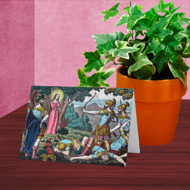 Tarjeta Disparan a St. Philomena con flores (Subido por el creador)