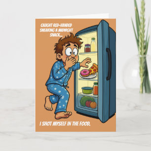 Tarjeta Disparo de merienda de medianoche Me disparé en la