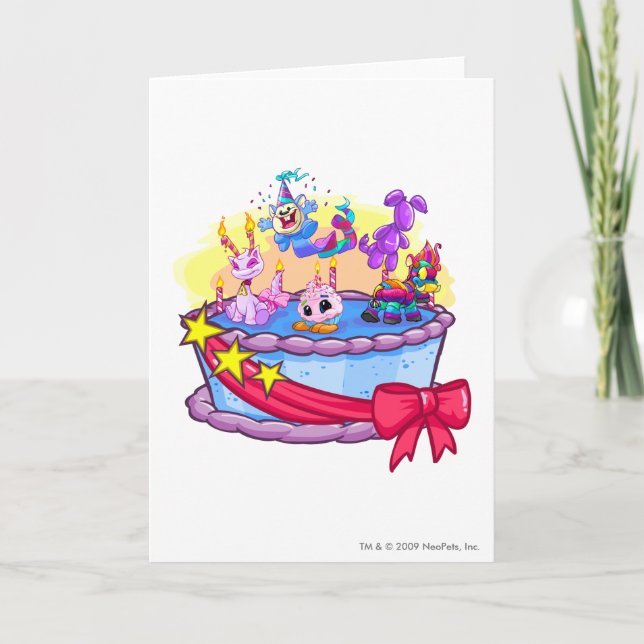 Tarjeta Disparo por grupo de pasteles de cumpleaños (Anverso)