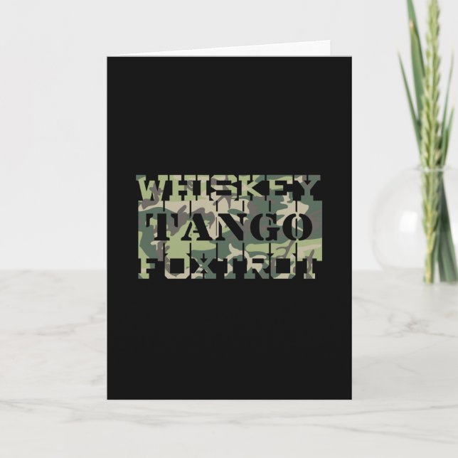 Tarjeta Disparo Tango Foxtrot WTF Camuflaje Verde (Anverso)