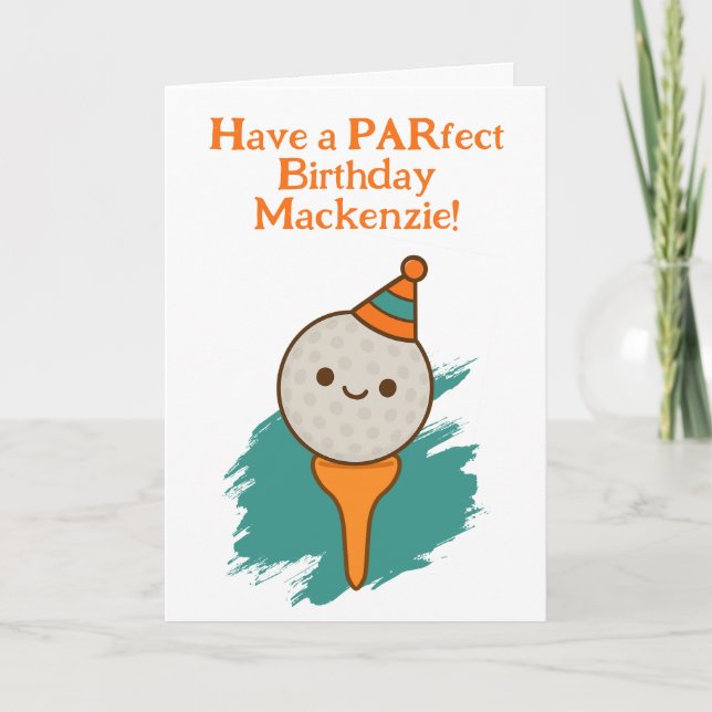 Tarjeta Disponer de un golf personalizado adecuado para el (Anverso)