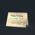 Tarjeta Distance Happy Birday Friend Card<br><div class="desc">Tarjeta de felicitación personalizada del Amigo del Aniversario de la Distancia de Oro de Lujo.</div>