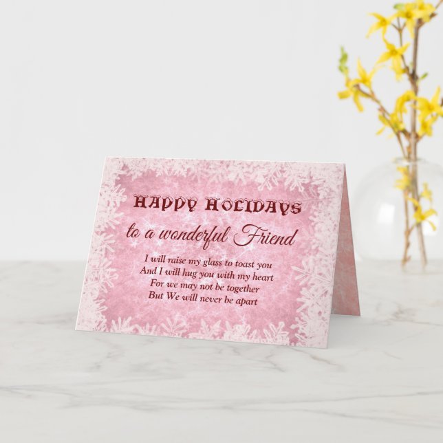 Tarjeta Distance Happy Holidays Amigo Maravilloso (flor amarilla)