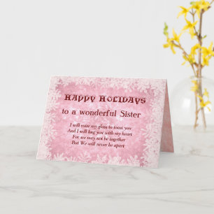 Tarjeta Distance Happy Holidays Sister Grey