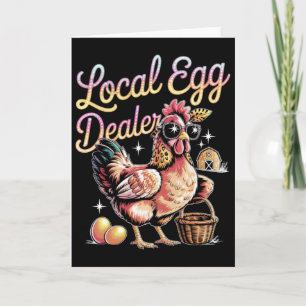 Tarjeta Distribuidor local de huevos Retro divertido Easte