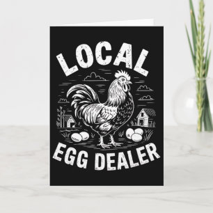 Tarjeta Distribuidor local de huevos Retro divertido pollo