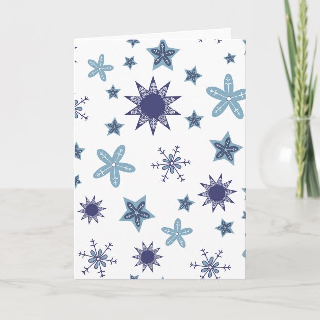 Tarjeta Ditsy Snowflake pattern backgrounds textures (Anverso)