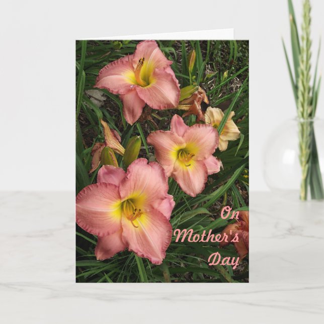 Tarjeta diurna rosa para las madres (Anverso)