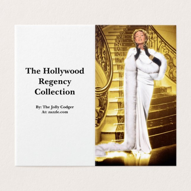 Tarjeta Diva de cine mudo - Colección Hollywood Regency (Exterior desplegado)