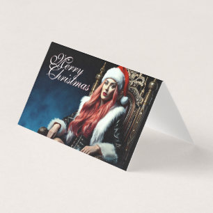 Tarjeta Diva de cuero y piel – Feliz Navidad